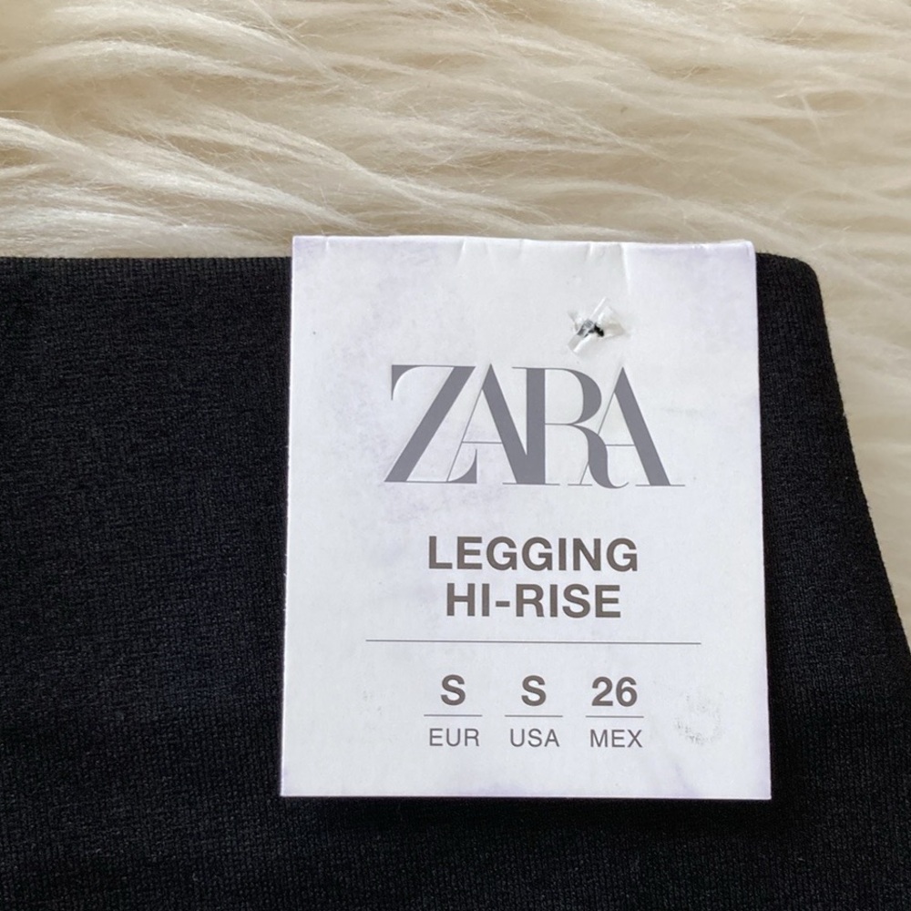 Zara High-Waist Button Detail Thick Ponte Skinny Leggings - Picture 2 of 11